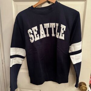 Seattle Navy and White Sweatshirt crewneck